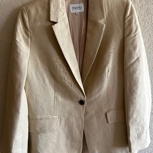 Farhi Classic Tan Linen Blend Blazer